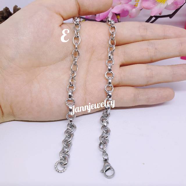 100% kalung Rante titanium anti karat UK 50cm ♡Kp-7♡