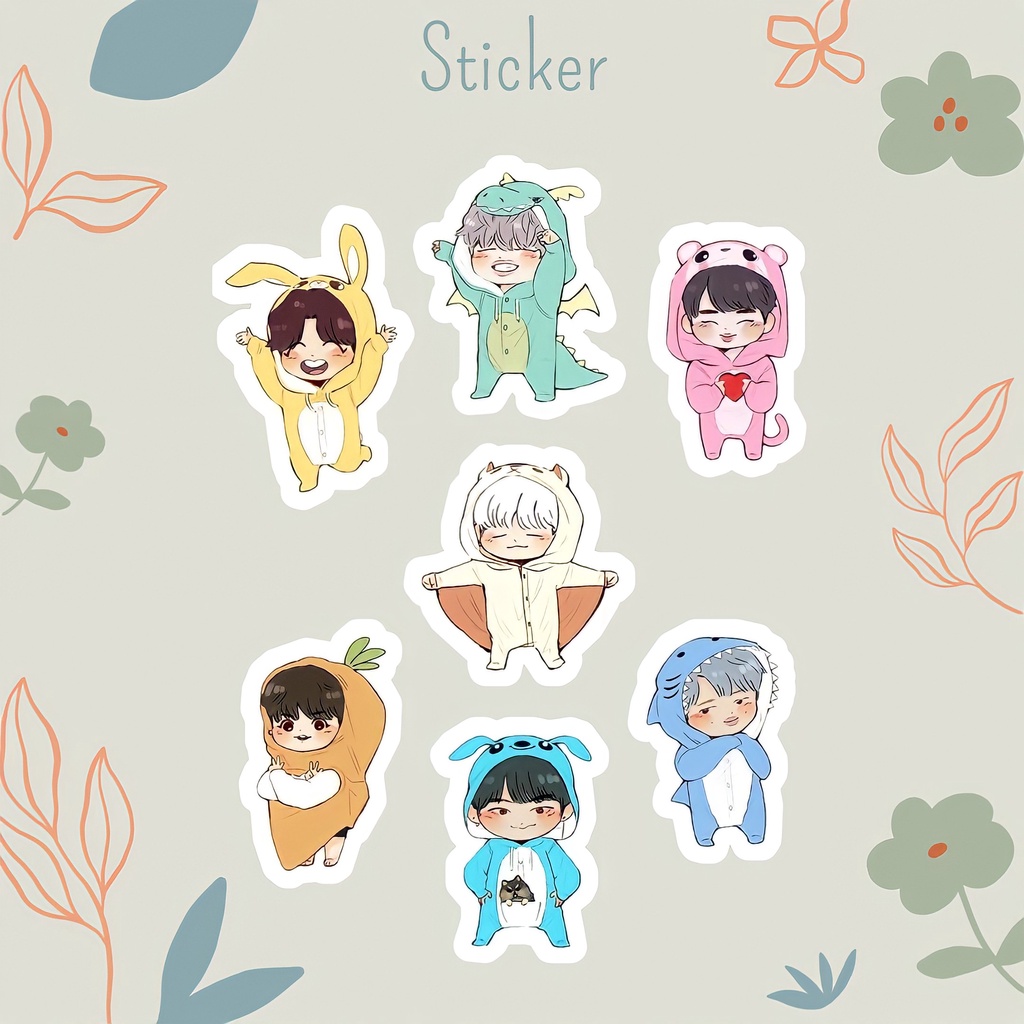 7pcs Cute Bangtan(bts) Animal Sticker