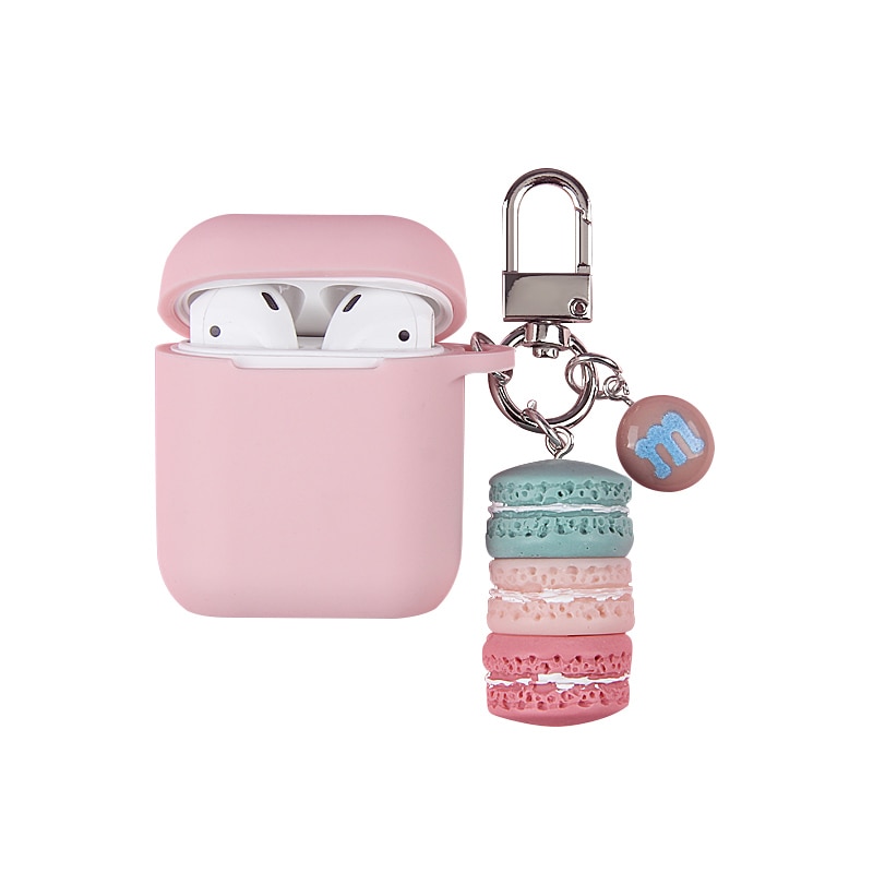 Casing Macaron Pink Kompatibel Untuk Airpods1 2 3 Air Pods Pro Aksesoris Bluetooth Earphone Pelindung Cover Dengan Keyring