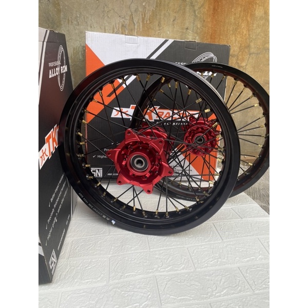 VELG SUPERMOTO TK RACING CRF 150 SET TROMOL EXPEDITION ORIGINAL FULL CNC