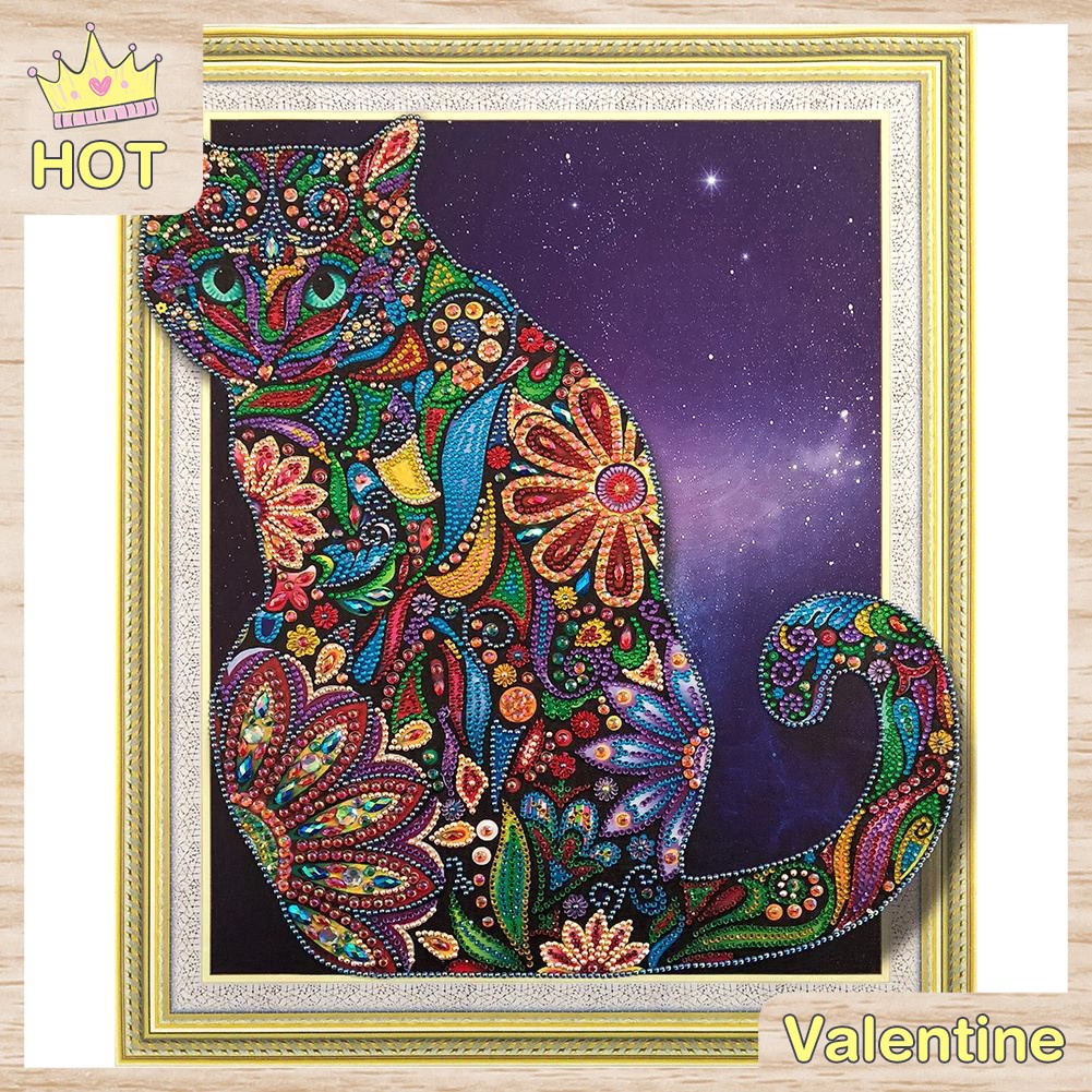 Diy Lukisan Diamond 5d Dengan Gambar Mozaik Kucing Untuk Hiasan