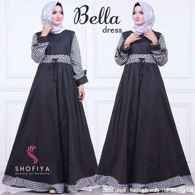 MRA - Bella dress gamis terbaru remaja casual muslimah cantik Baju Gamis Balotelli Wanita Muslim