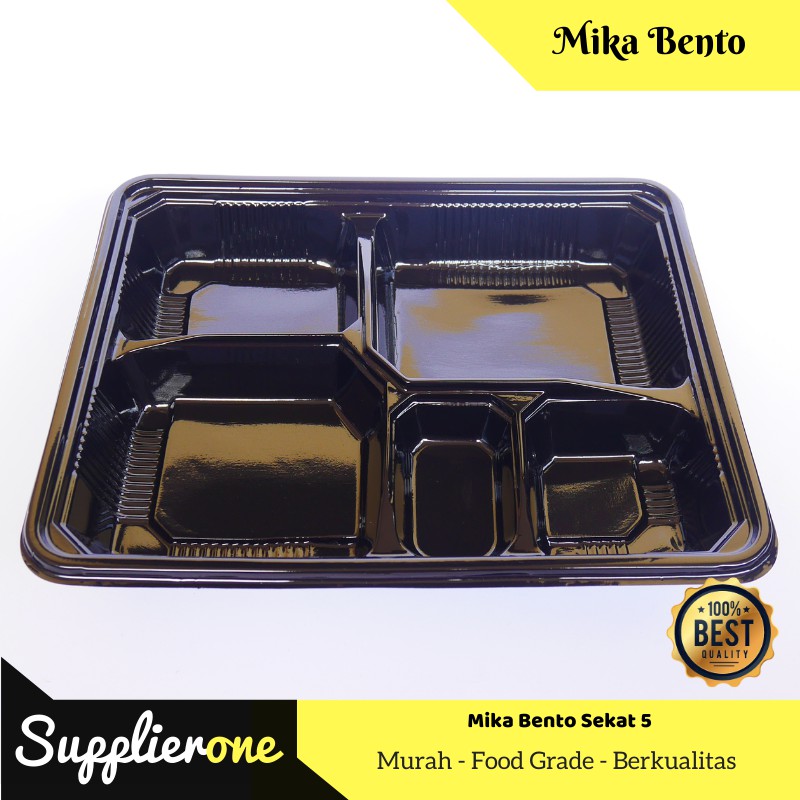 Tray Bento / Mika Bento / Mika Bento 5 sekat / Mika Plastik Bento / Kotak Makan / Bento Box