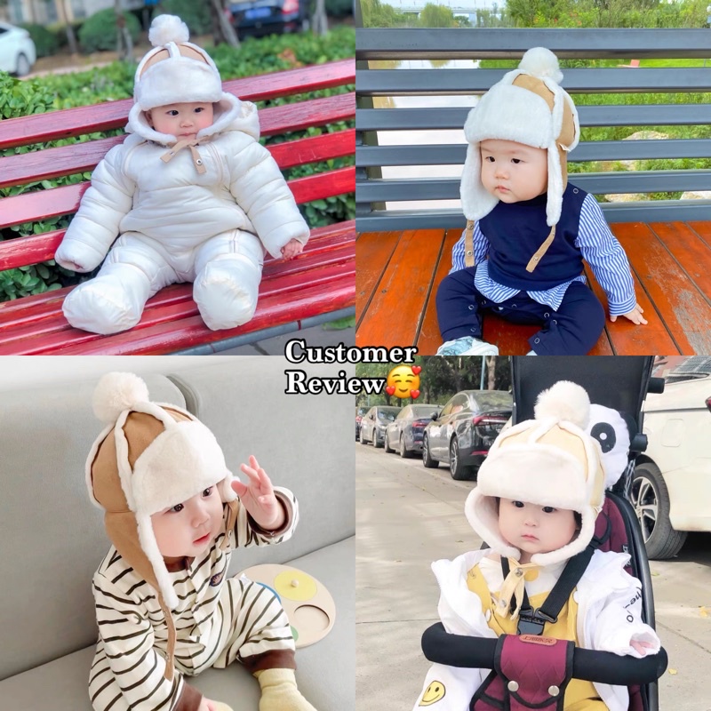 Topi musim dingin anak hangat ushanka kids winter mask detective conan hat import russia earflap