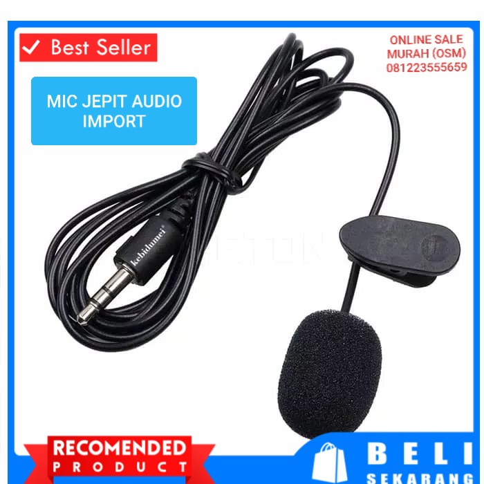 Mic original ori import clip mik klip kabel meter cable microphone laptop pc smartphone YouTube audio sound vokal vocal musik music asli  Panjang 1.5meter Jek 3.5mm  Disarankan untuk menambahkan spliter kabel TRRS 3 cincin  Untuk Smartphone Xiaomi Dan Pon