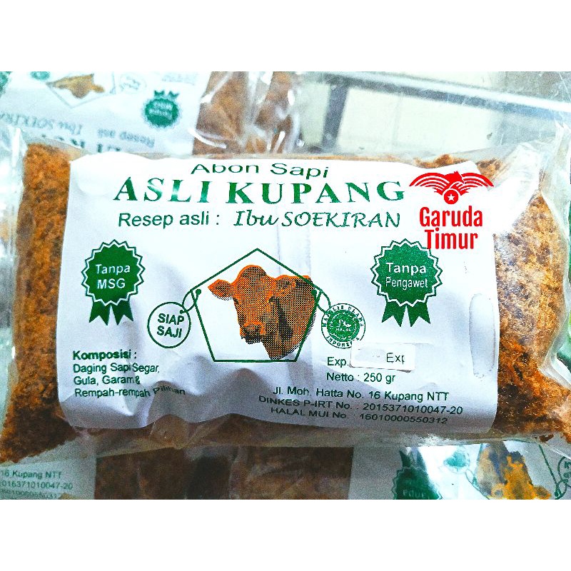 

250gr, Abon Sapi, Resep Ibu Soekiran, Asli Kupang, HALAL