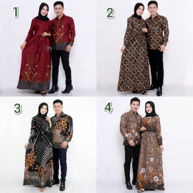 COUPLE BATIK KELUARGA SARIMBIT GAMIS FAMILLY SET HRB026 RISNA BATIK SOGAN LAWASAN