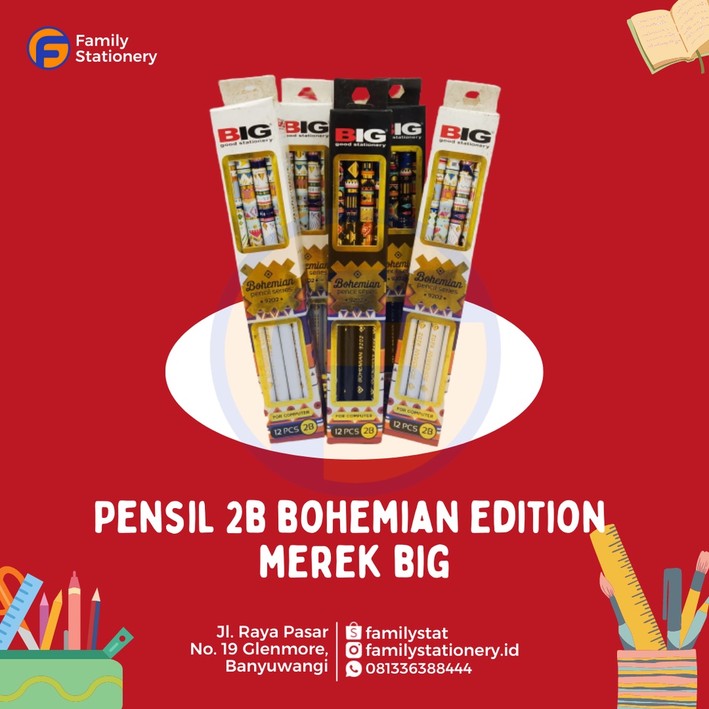 

(Ecer) Pensil 2B Bohemian Edition | BIG