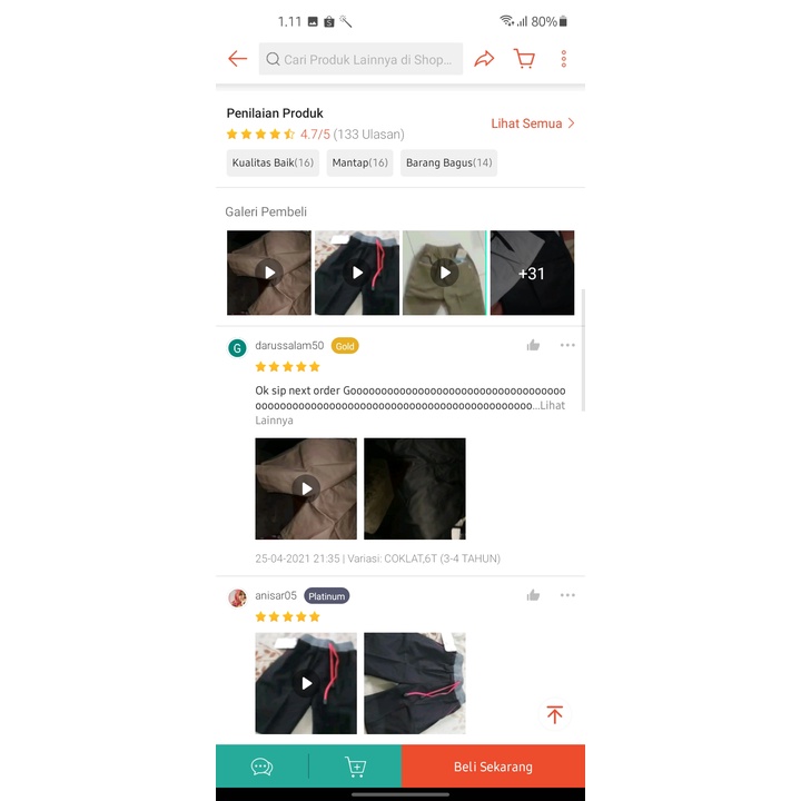 FREE ongkir COD chino anak pendek termurah 1-7 tahun-3