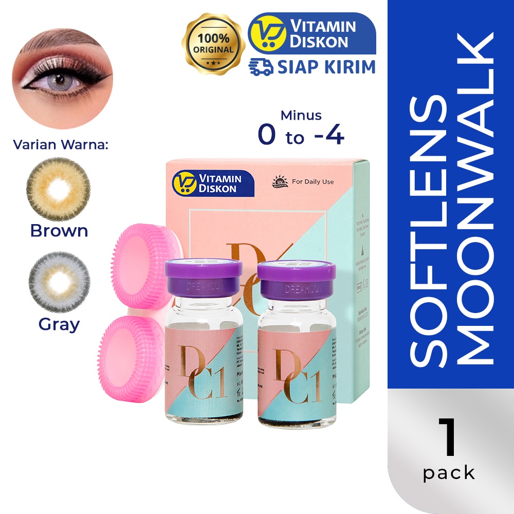 DC1 Softlens Moonwalk | Sepasang Lensa Kontak Minus, Normal