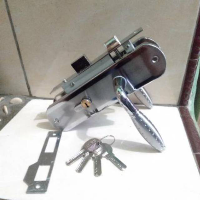 Handle pintu sedang kunci pintu tanggung komplit 20cm