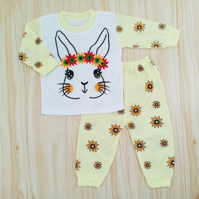 [Ss-8048] Pakaian Bayi 0-12bulan, Piyama Anak Perempuan, Baju Tidur Anak