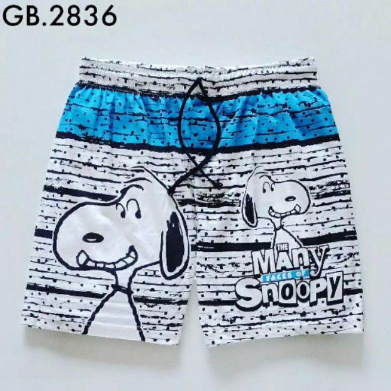 Celana Pendek Pria Surfing Distro Premium Renang Pantai Santai Kolor-Boxer Snopy Biru