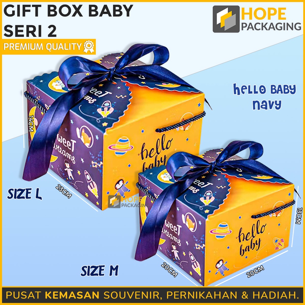 READY STOK Gift box baby girl baby boy / Hampers Wedding Pink hampers buat new baby Plus Pita / Pink Biru Ungu Dus Hadiah