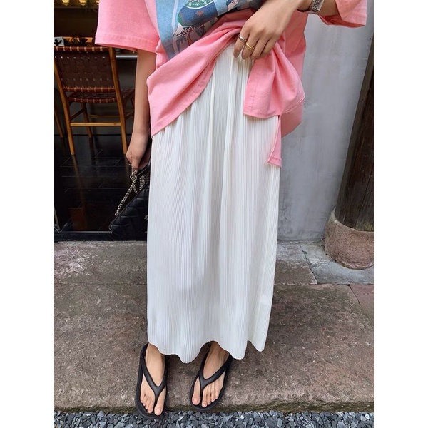 [SEMATA KAKI] Pleated Skirt Import/ Rok Suede Lipit Import/ Rok Suede Polos Warna