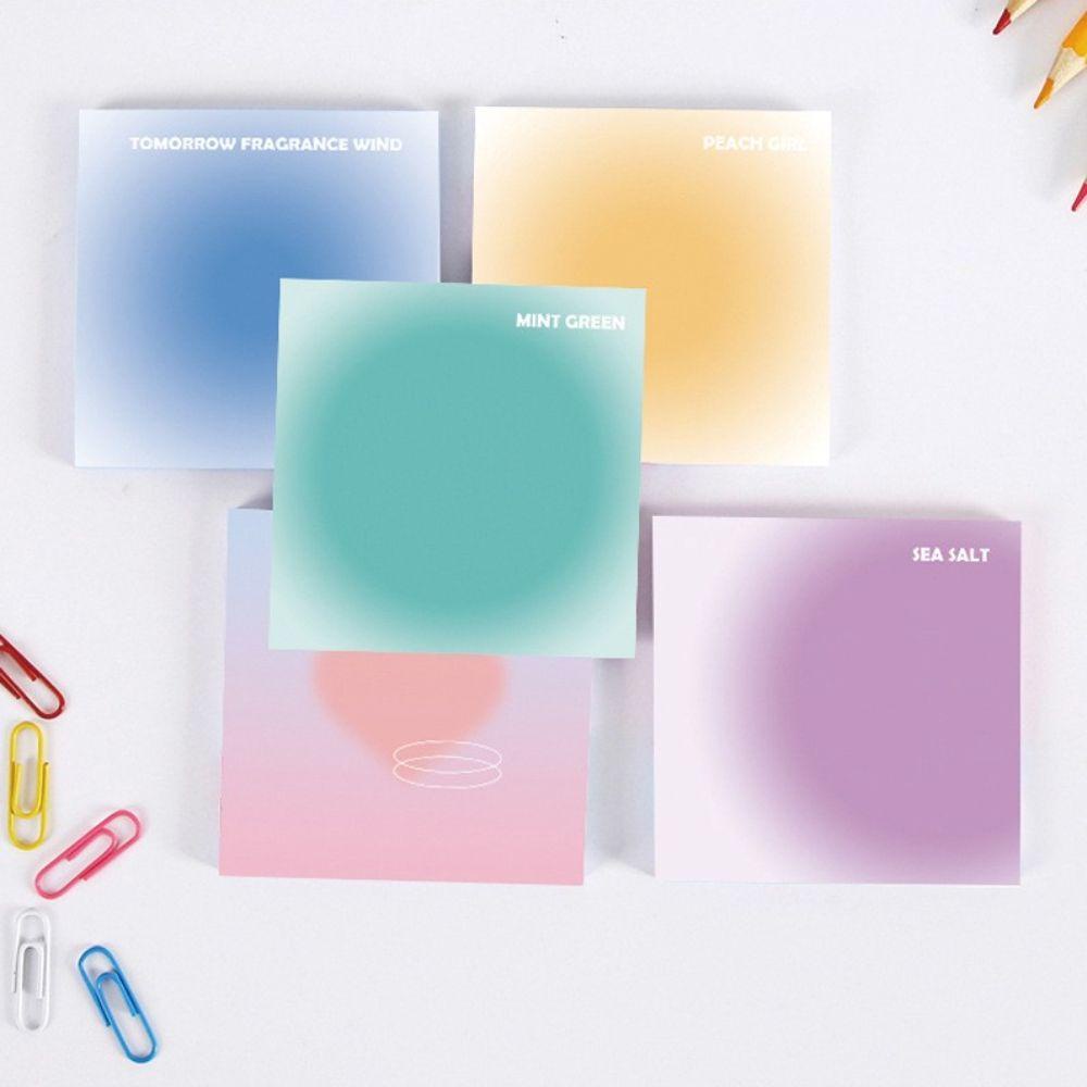 Lanfy Tearable Memo Pad Gradient Color Gentle Halo Scrapbooking Siswa Alat Tulis Perlengkapan Sekolah Bookmark Stiker Pesan Notes