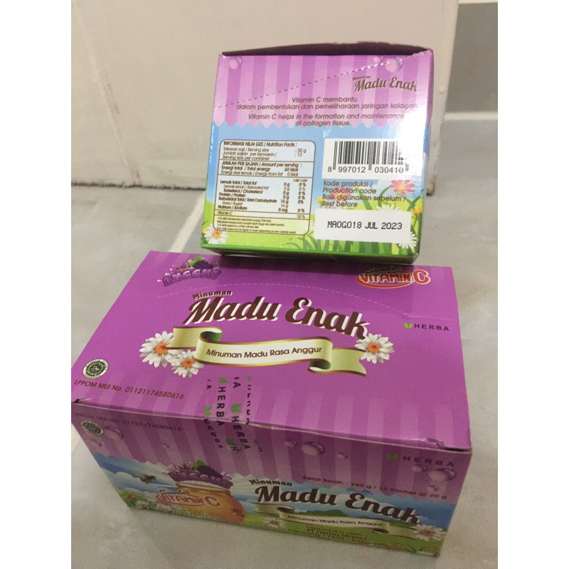 Herbal madu enak anak sachet rasa anggur isi 12