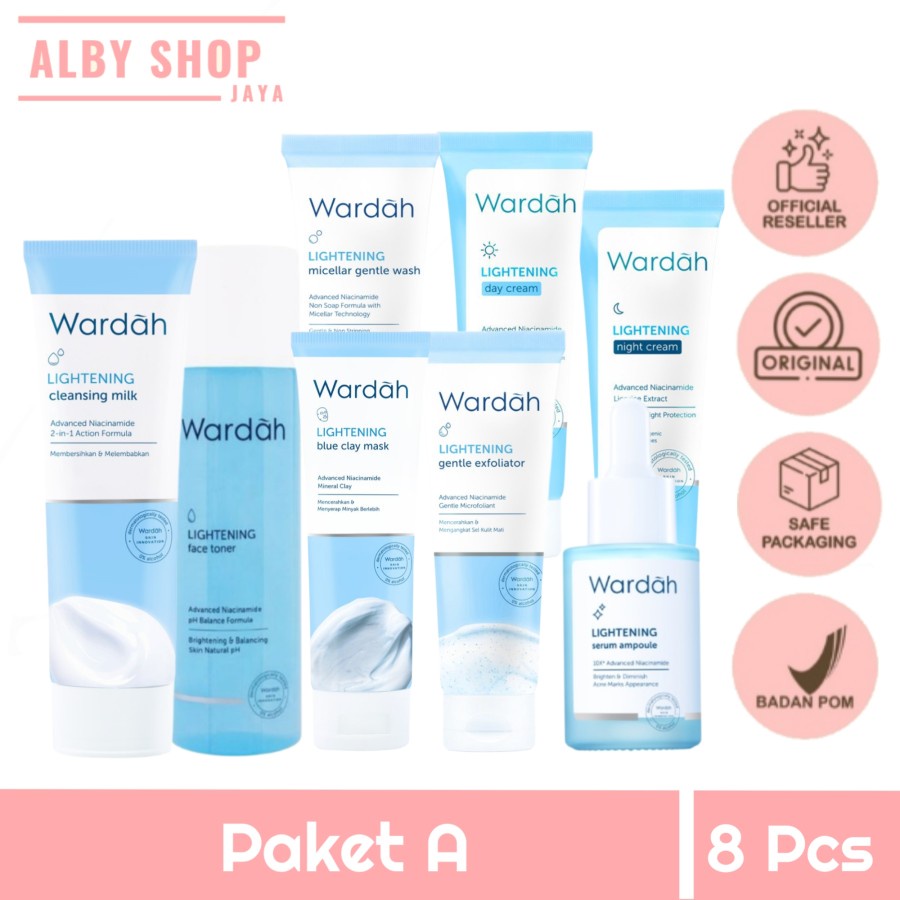 Wardah Lightening Paket Ekonomis | Paket Skincare Wardah Lightening | Wardah Lightening