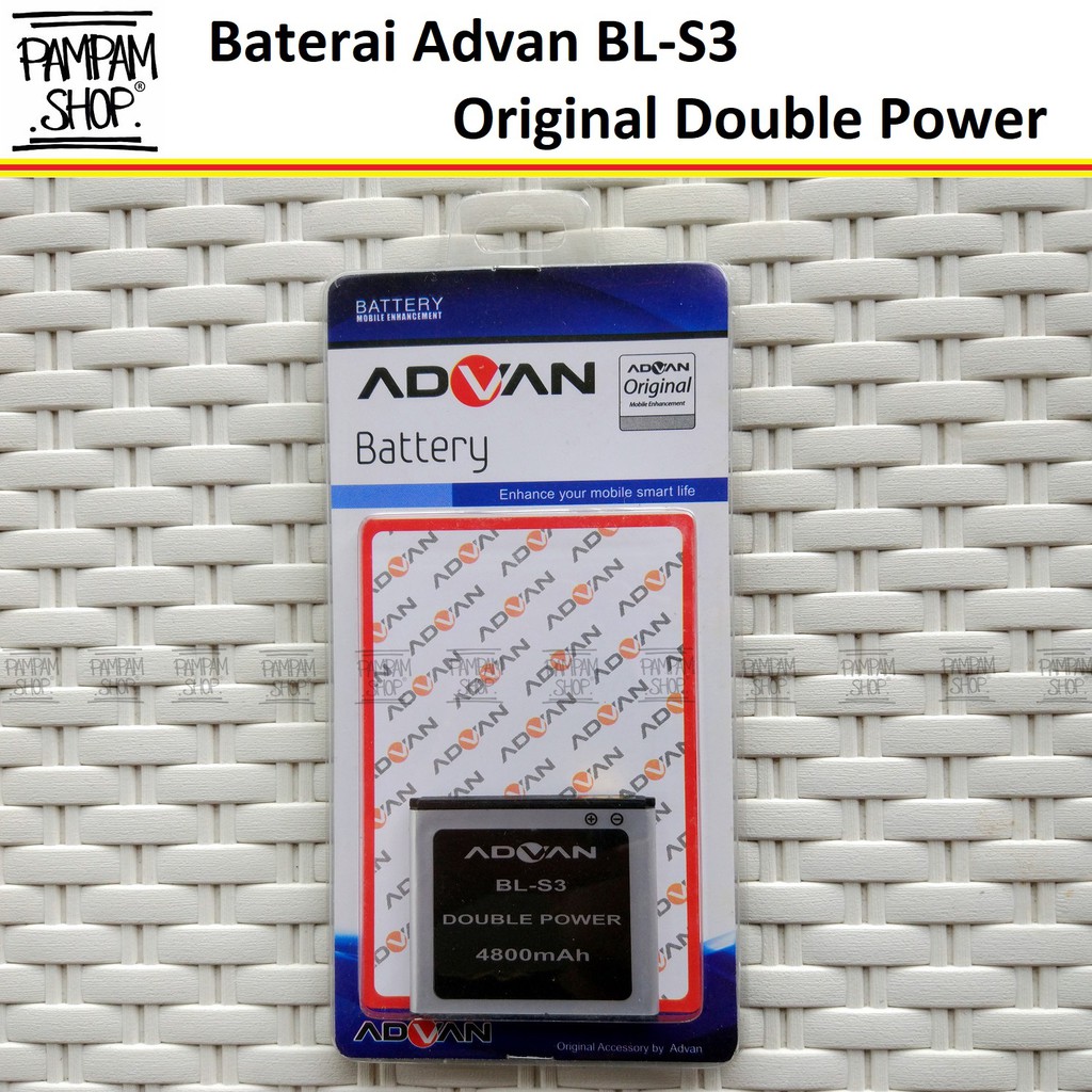 Baterai Advan BLS3 BL-S3 Double Power Original OEM Batre Batrai Advance Dual Battery BL S3