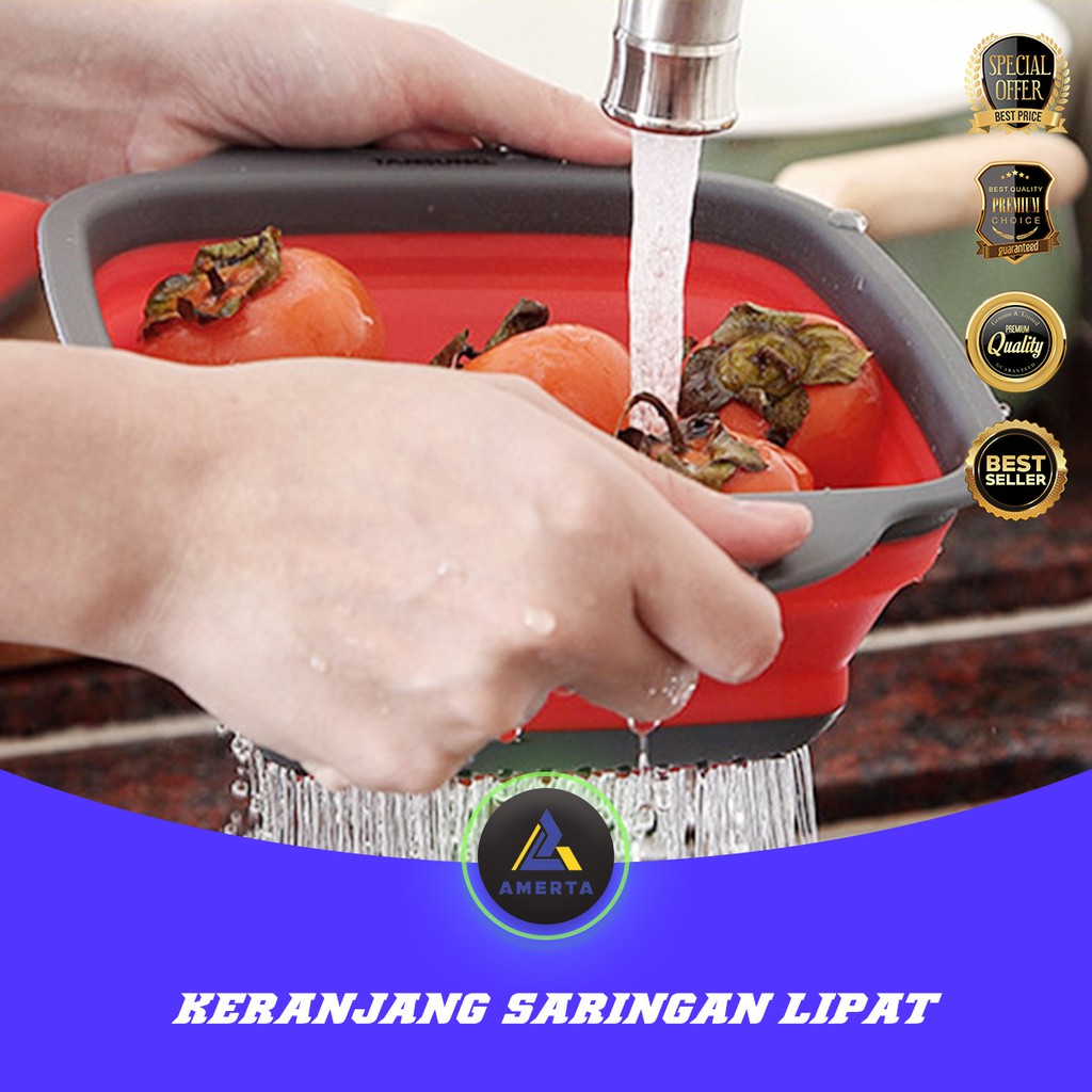 Keranjang Saringan Lipat Drain Basket Foldable