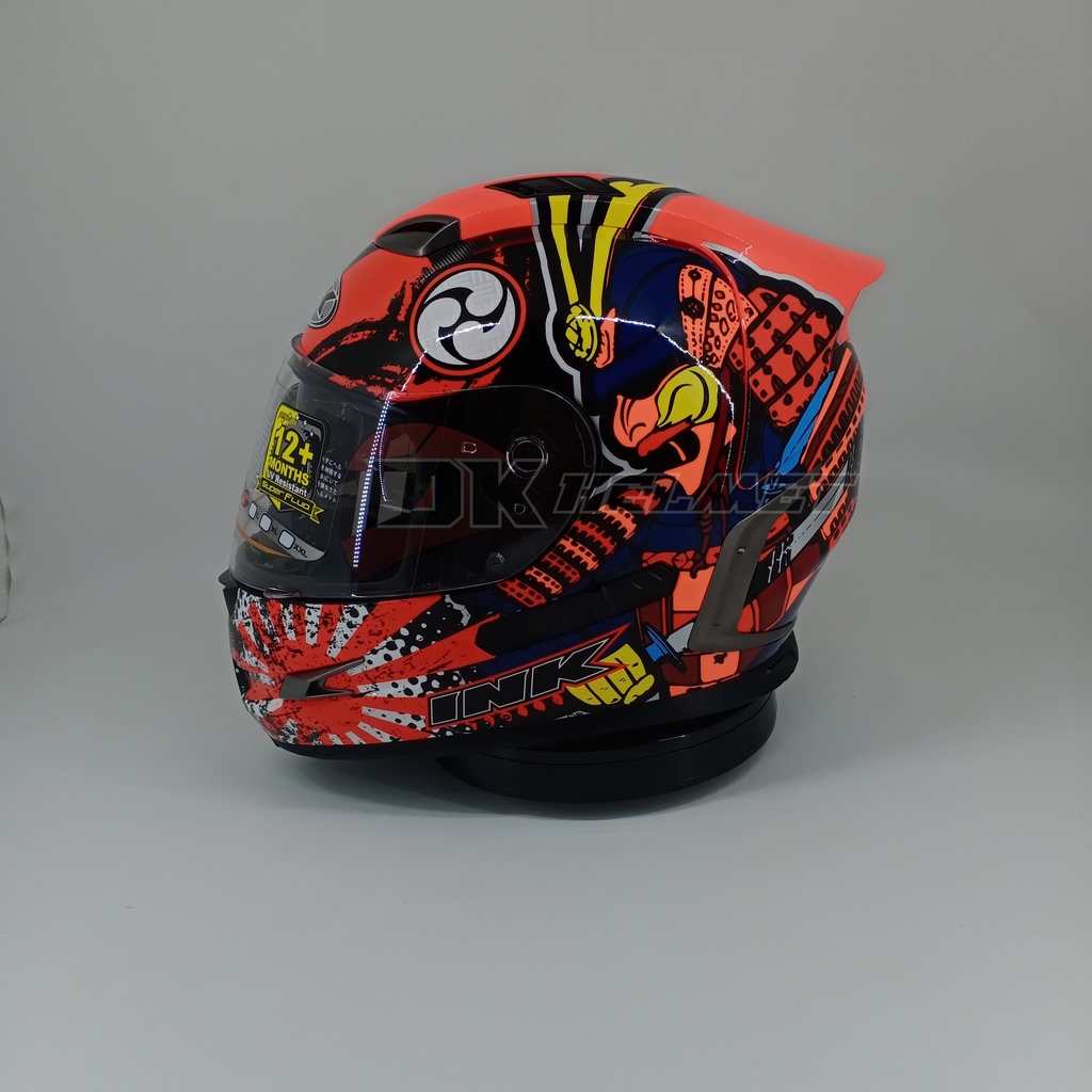 Helm Full Face INK Stealth Motif Baru Samurai Double Visor Langka Sekelas Ink Duke Falcon Vendetta