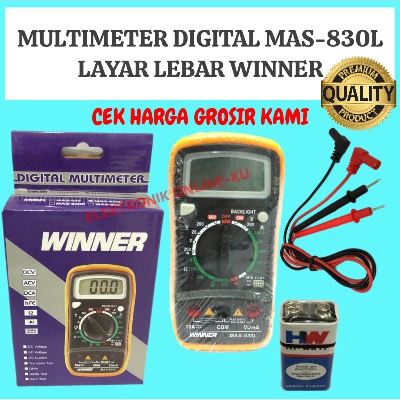MULTIMETER DIGITAL MAS830L LAYAR LEBAR WINNER