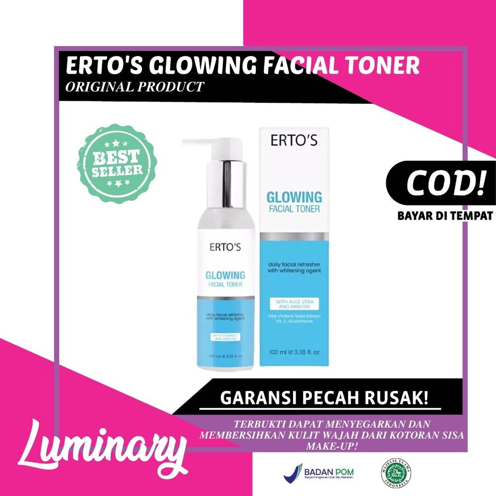 ERTOS GLOWING FACIAL TONER WAJAH ORIGINAL BPOM