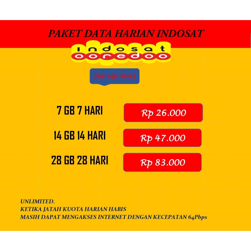 KUOTA INTERNET HARIAN INDOSAT TERMURAH