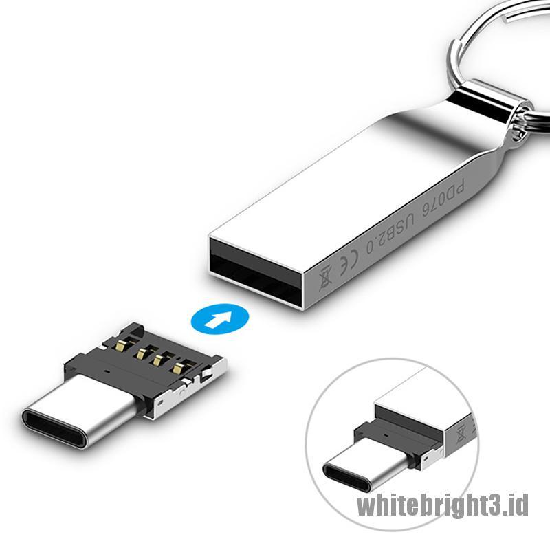 &lt; White3 &gt; Adapter Konverter OTG USB-C 3.1 Tipe-C Male Ke USB Female