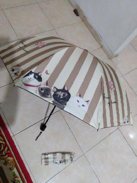 Payung Lipat 3 / Payung Kucing Cat  / You Are My Sunshine