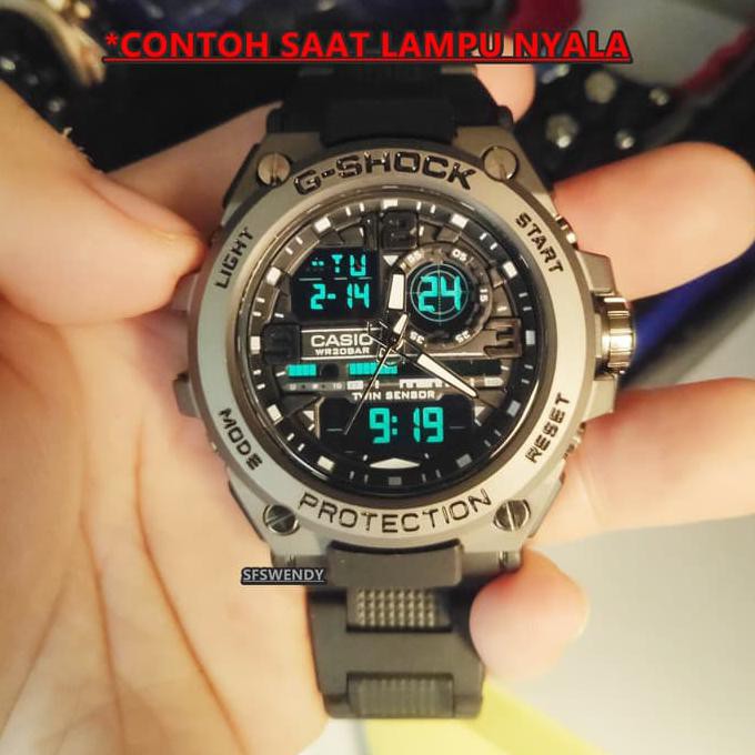 PRODUK TERLARIS  G-SHOCK RANTAI MIKA HITAM BLACK JAM TANGAN PRIA