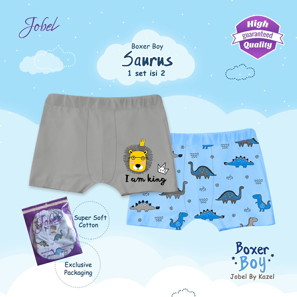 Jobel Boxer 0-12 Tahun PREMIUM QUALITY Celana Dalam Anak Perempuan dan Laki Laki CBKS P100