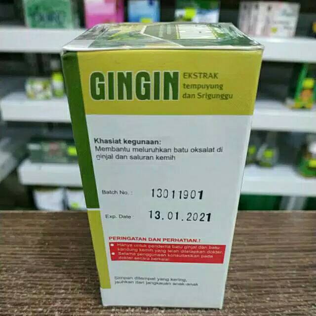 GINGIN Isi 60 Kapsul Obat Herbal  Meluruhkan Batu Ginjal