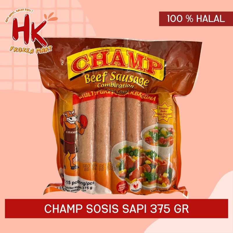 

Champ Sosis Sapi 375gr (beef sausages belfoods kanzler) HK Frozen Mart