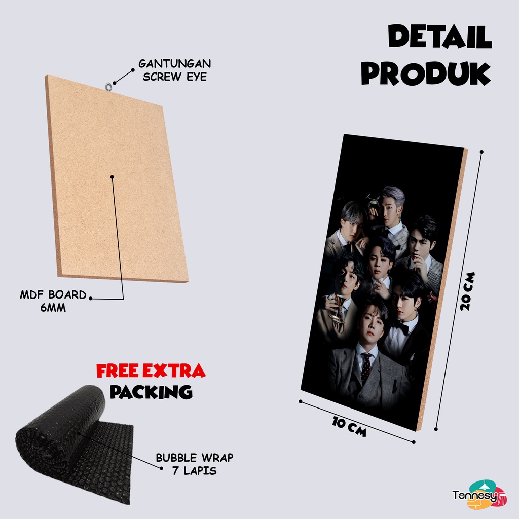 HIASAN DINDING BTS KPOP KOREA WALL DECOR 10x20CM PAJANGAN KAYU POSTER DEKORASI DINDING RUMAH KAMAR TIDUR