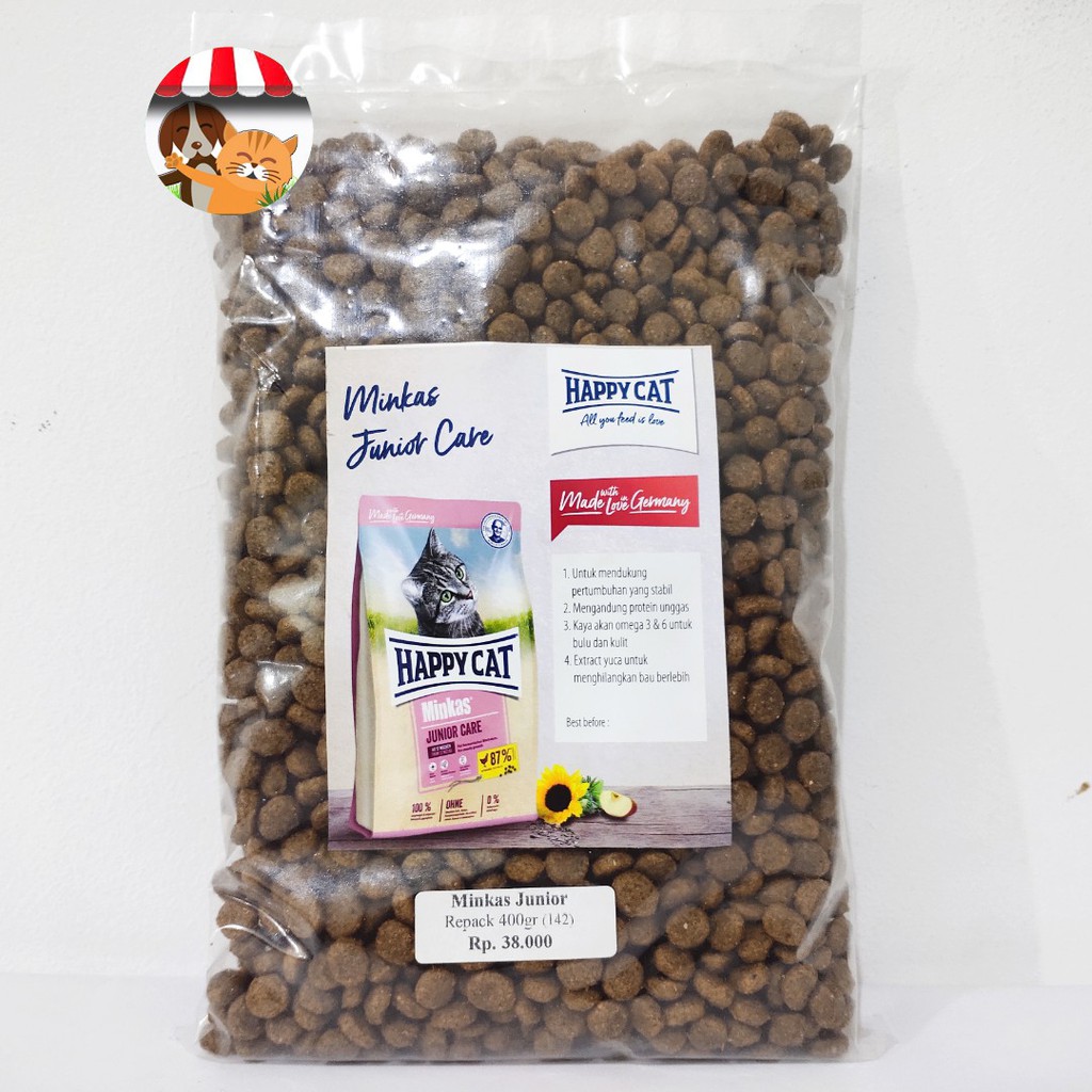 Happy Cat Minkas Junior Care 400gr repack - Makanan Kucing