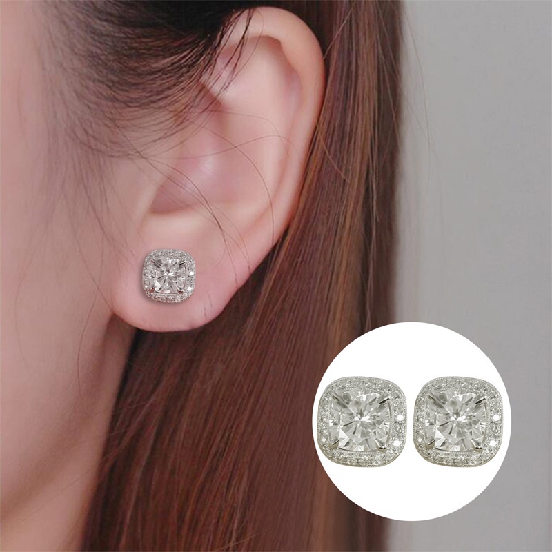 AAA Cubic Zirconia Stud Earrings For Women Fashion Versatile Female Earrings Birthday Gift Delicate Accessories Jewelry