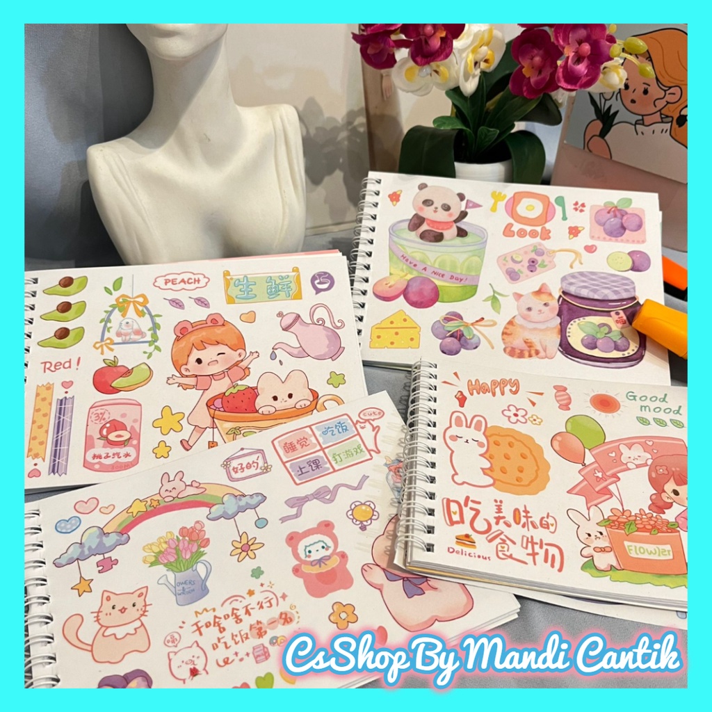 

Buku Spiral Stiker Full Bergambar Sweet Karakter cewe Buku Kekinian Bisa COD