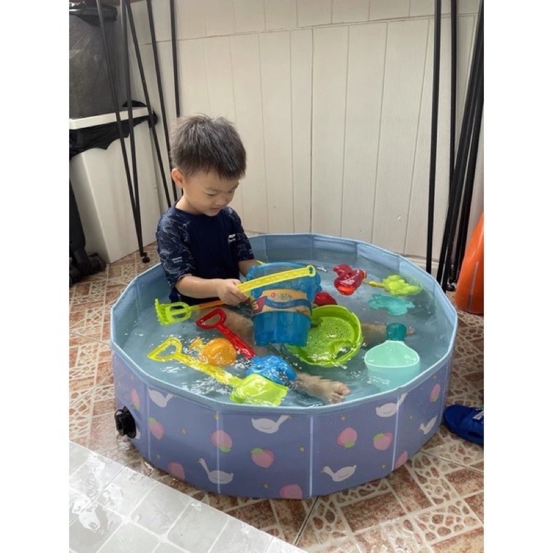 play art folding mat foldable pool kolam renang lipat anak - Small size