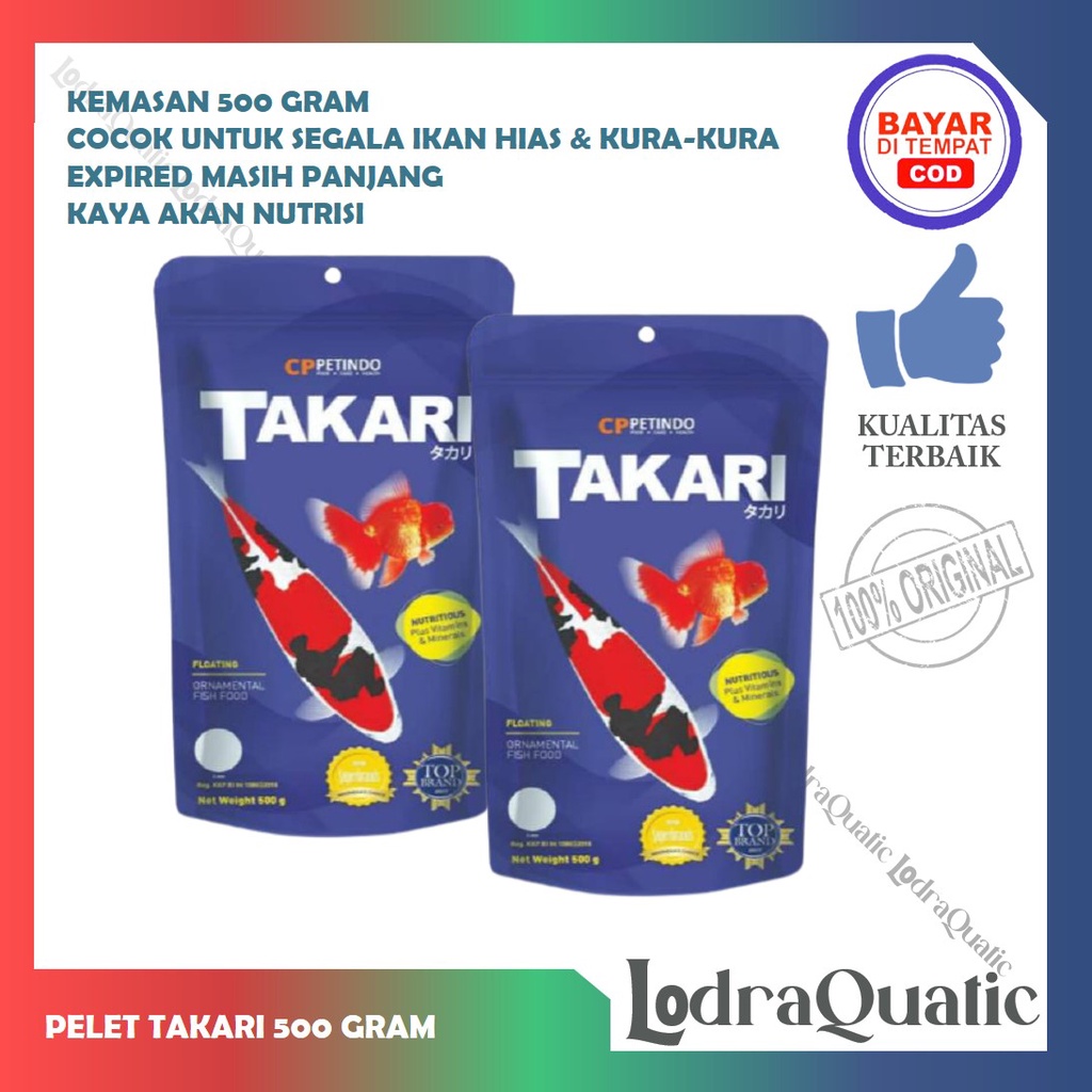 {PELET TAKARI 500 GRAM} PROMO MURAH MAKANAN PELET IKAN HIAS TAKARI 500 GRAM FISH FOOD PELET CUPANG GUPPY KOI PELET IKAN GUPPY PELET KURA KURA PELET IKAN KOKI PAKAN IKAN HIAS PAKAN KURA KURA