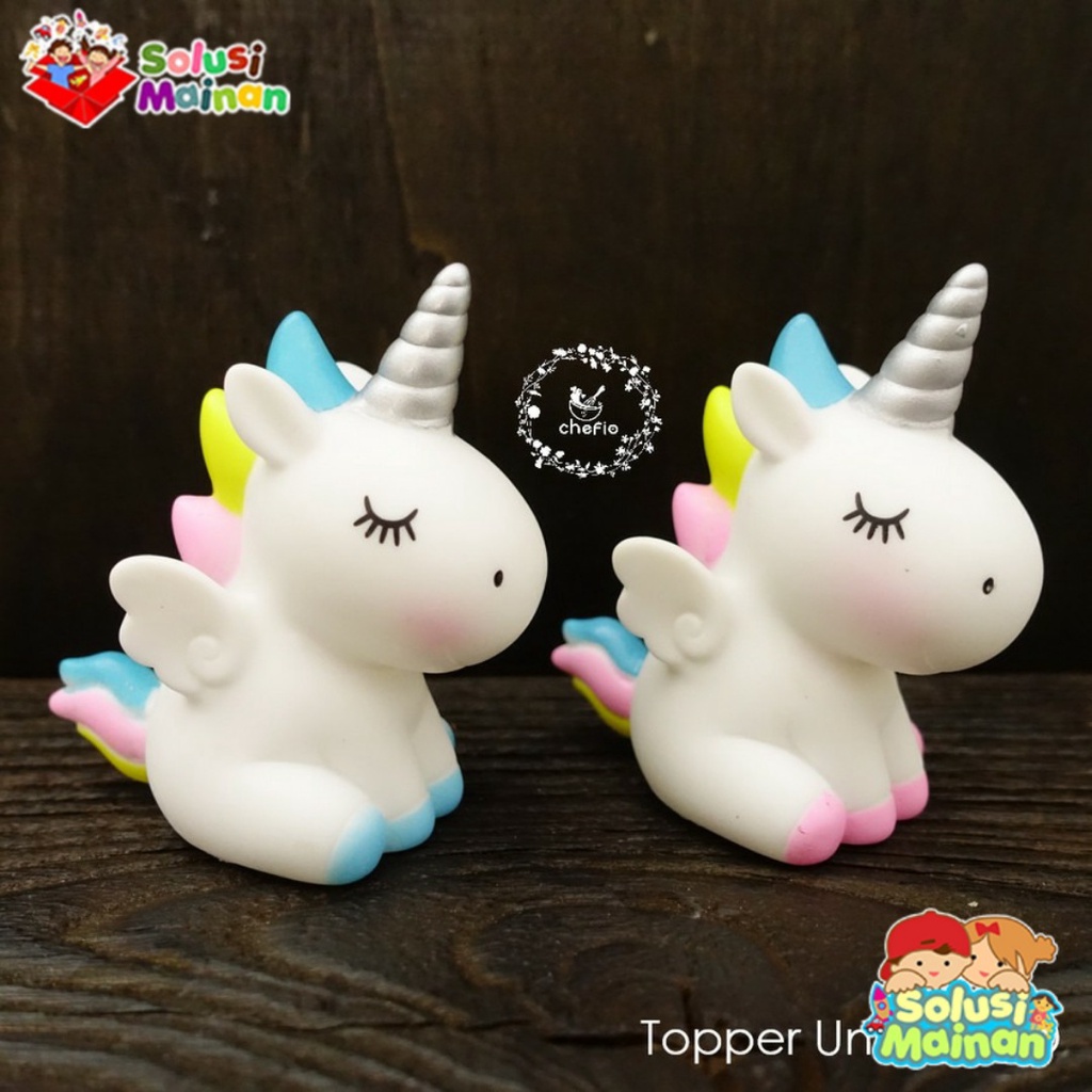 Chefio Cake Topper Unicorn 3D Happy Birthday Ultah Anak / Hiasan Kue