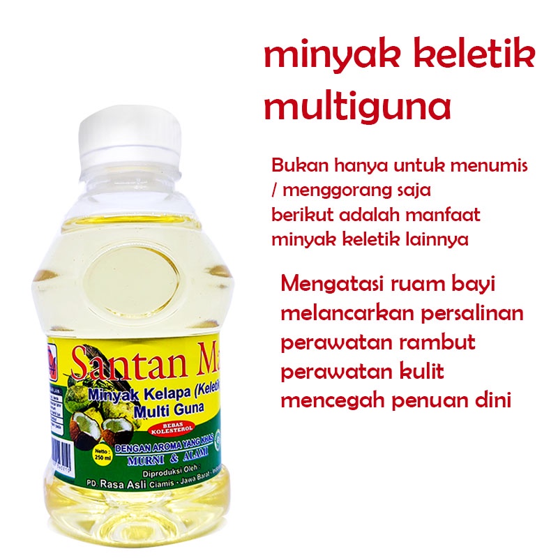 

Minyak Klentik santan mas 250 ml Kelapa Murni Asli minyak keletik multiguna 250 ml premium