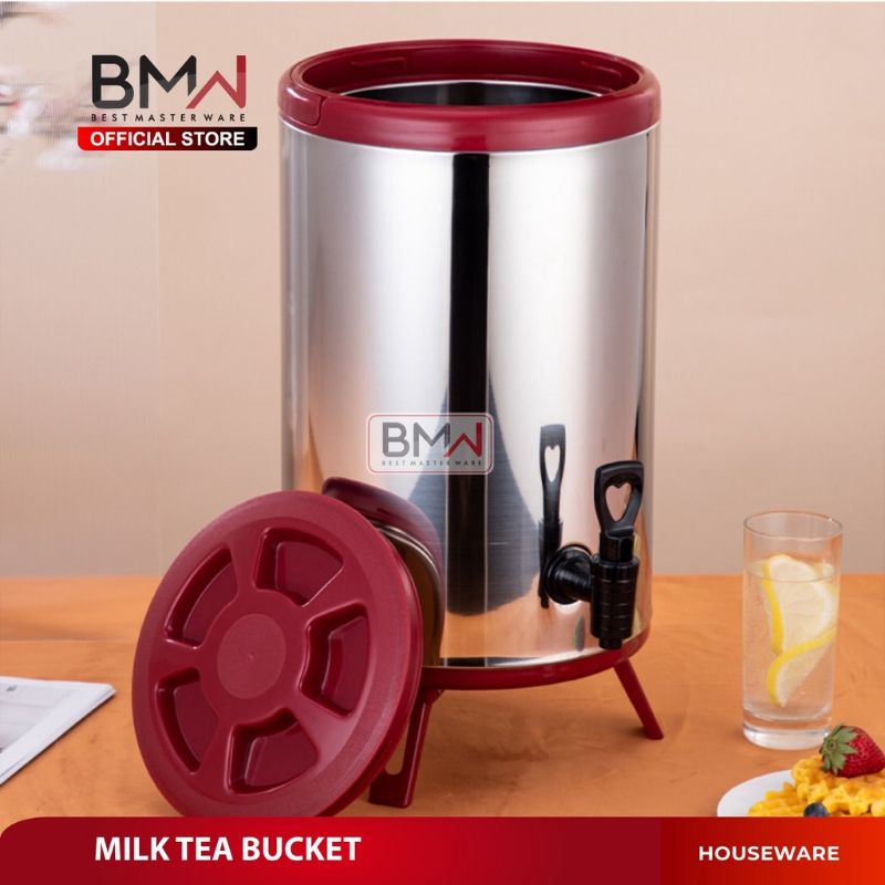 BMW MILK TEA BUCKET JUMBO 10 LITER /DISPENSER JUMBO STAINLESS /JUG TEMPAT AIR PANAS DINGIN-1