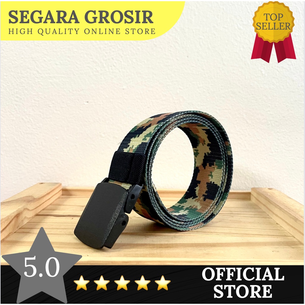 Gesper Ikat Pinggang Pria Tni Loreng Camo Militer Plastik Ringan
