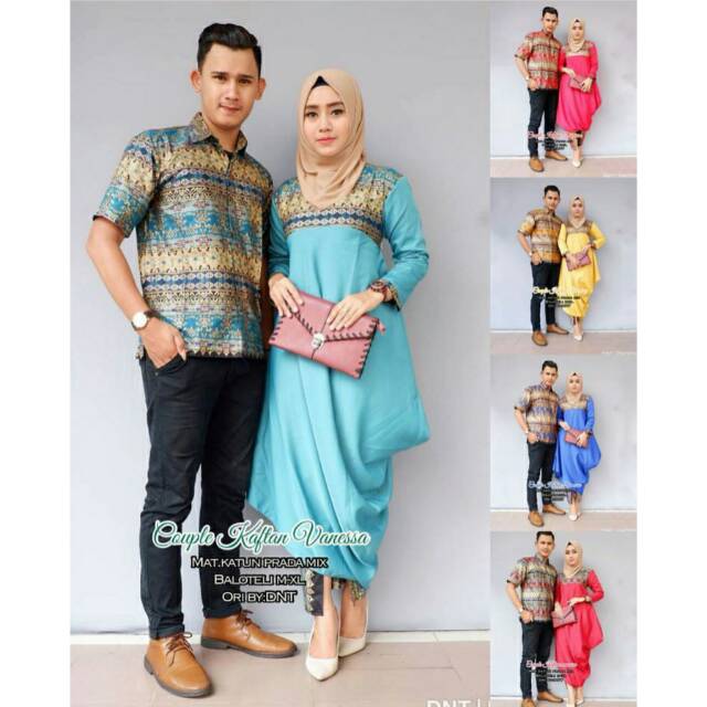 Batik couple Kaftan Vanessa gamis sarimbit
