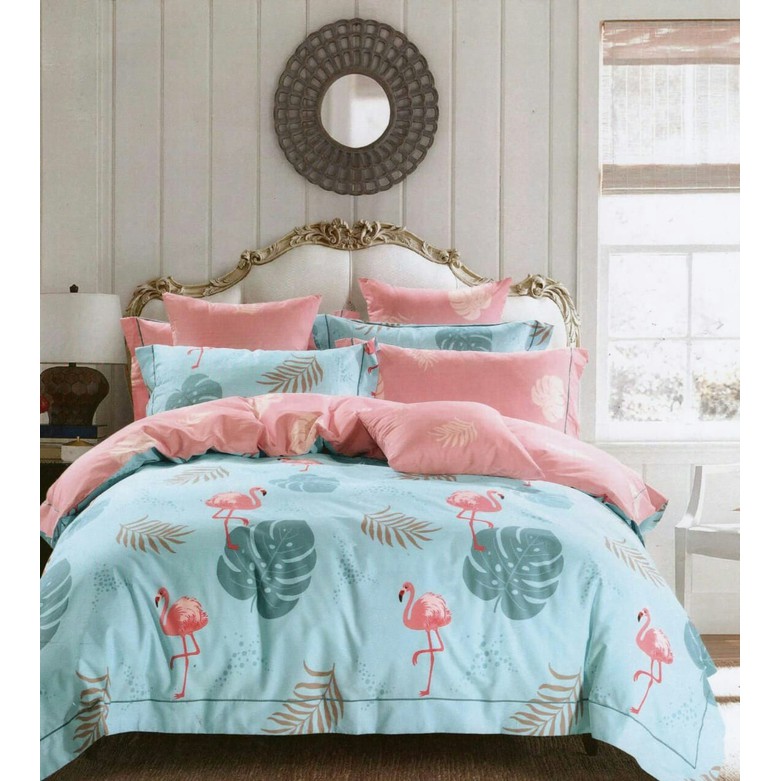 Sprei Flaminggo Rumbai Katun jepang uk 120 x 200 x 25   Hijau