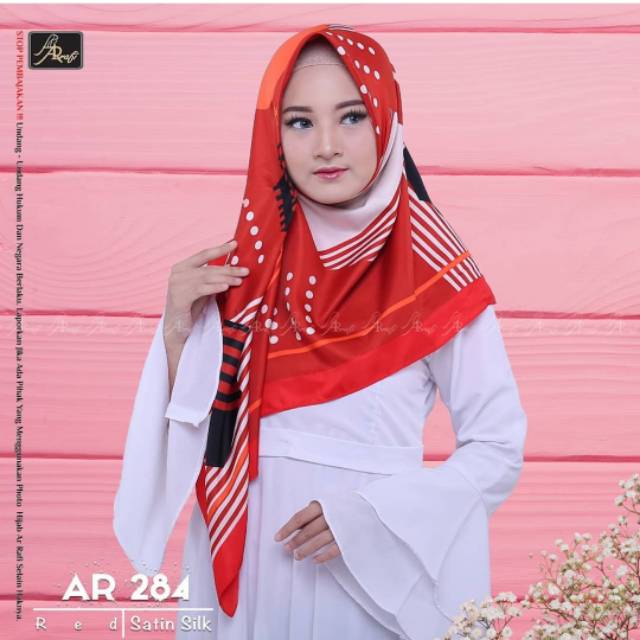 Hijab Arrafi ar284 bahan satin silk model segitiga instan langsung slup