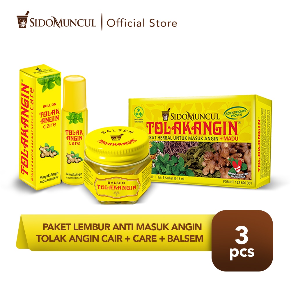 	 Paket Lembur Anti Masuk Angin - Tolak Angin Cair Care Balsem	