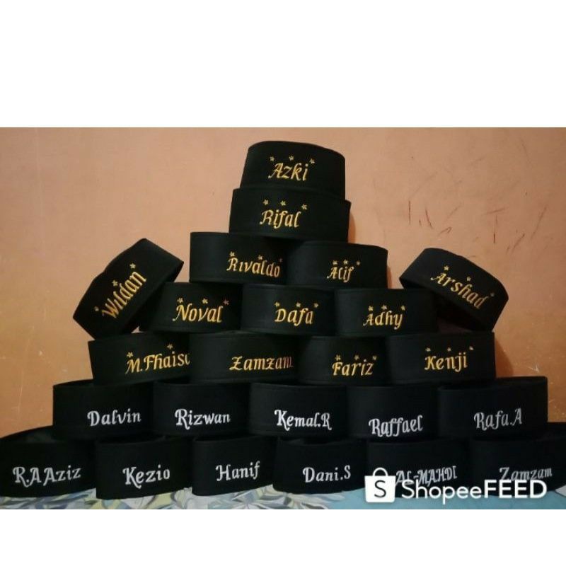 Peci nama bordir