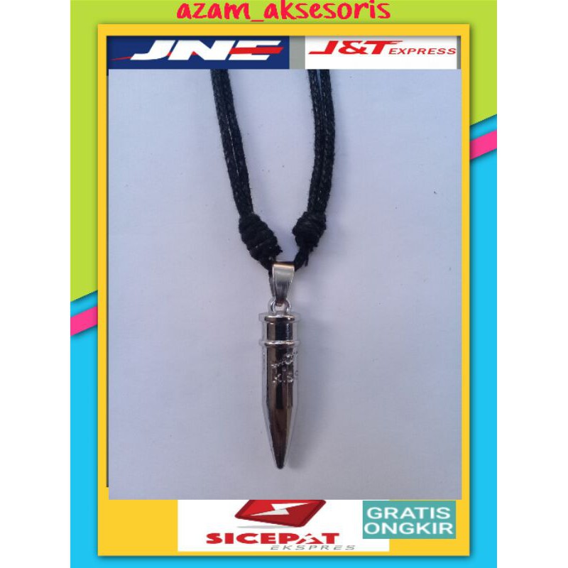 kalung liontin  peluru/kalung pria wanita